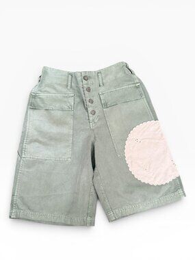 NWT Free People Blue Trellis Green Something Good Pant- S- Bermuda
